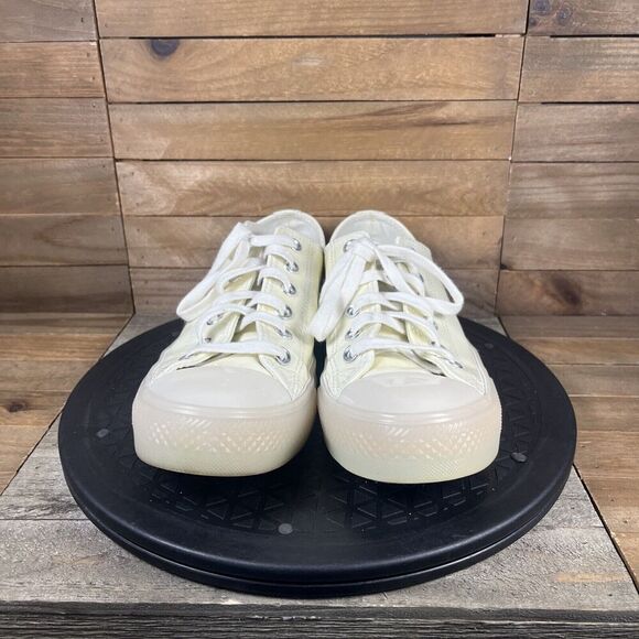 Converse Womens Sz 8 CTAS Low Top White Glow Synthetic Patent Sneakers 165605C - Picture 2 of 10